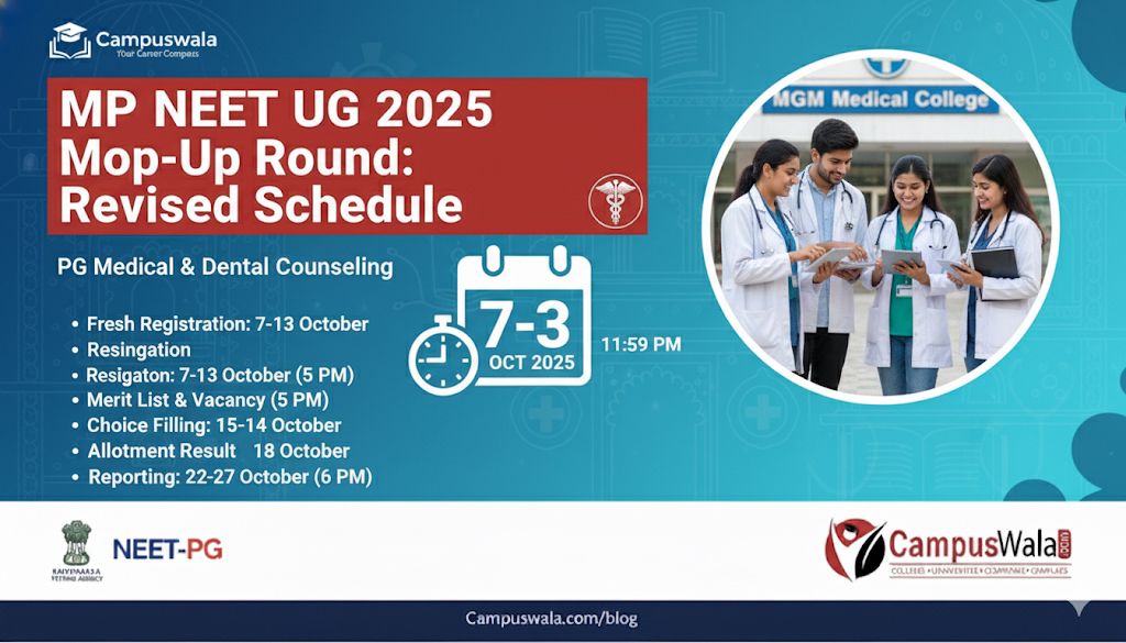 MP NEET UG 2025 Mop-Up Round: Revised Schedule